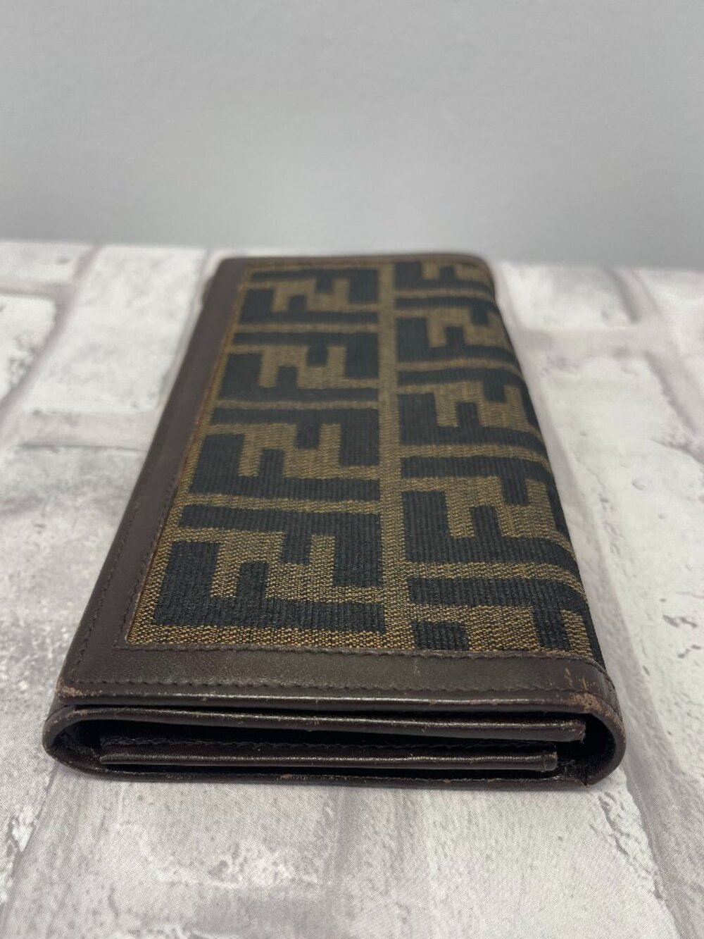 Fendi Zucca FF Canvas Long Wallet w/ Leather Trim - Preowned - Picture 7 of 15